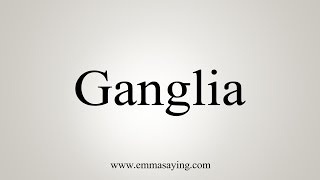 How To Say Ganglia [upl. by Stinky317]