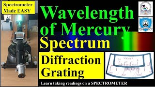 Diffraction Grating experiment  Wavelength of Mercury  How to take Readings in SPECTROMETER [upl. by Vlad]