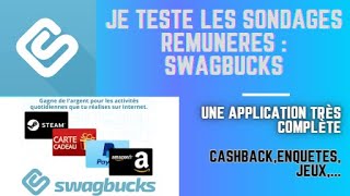 JE TESTE LES SONDAGES REMUNERES  SWAGBUCKS  Une application très complète [upl. by Adnuhsor]