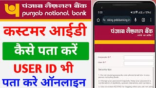 pnb bank customer id kaise pata kare पंजाब नेशनल कस्टमर आईडी कैसे पता करें [upl. by Sacttler]