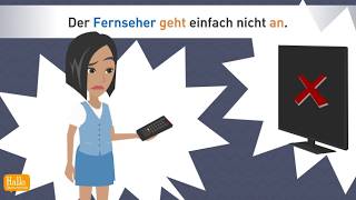 Deutsch lernen mit Dialogen  Mein Fernseher ist kaputt  Termin vereinbaren sich beschweren [upl. by Malkah]