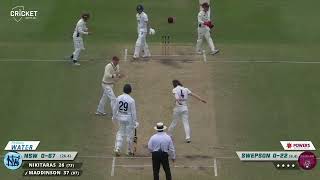 Nic Maddinson clean bowled by Mitchell Swepson in Sheffield Shield Tournament [upl. by Annaitat]