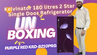 UNBOXING Kelvinator 180 Ltr 2 Star Direct Cool Single Door Refrigerator Purple Red KRDB210PRG [upl. by Quirk457]