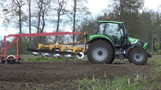 Ploegen met DeutzFahr 61304 Cshift en 4 schaar Rumptstad Varimax ploeg 2017 [upl. by Schulze]