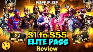 All Elite Pass Bundle Review In Free Fire  Season 1 To Season 55 Elite Pass Bundle Review Free Fire [upl. by Liahus]