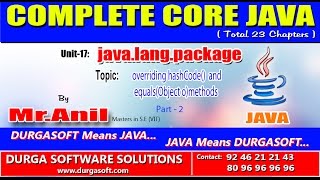 Core Java  javalangpackage  overriding hashCode and equalsObject omethods Part2 [upl. by Airdnassac]