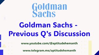 Goldman Sachs  Previous Qs  Round 1 [upl. by Rem63]