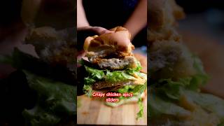 Crispy chicken spicy desi sliders sliders pav friedchicken chickenpatty [upl. by Eneluqcaj560]