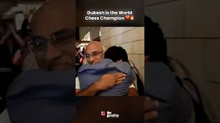 Gukesh HUGS Father after Winning the World Championship 🥹♥️ gukesh chess [upl. by Bilicki]