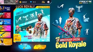 গোল্ড কয়েন দিয়ে সবাই ফ্রিতে পাবে 🤯 7th Anniversary Special Gold Royale  Free Fire New Event [upl. by Crispa]