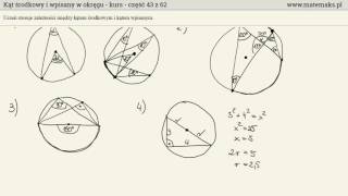 Kąty środkowe i wpisane w okręgu  kurs [upl. by Leirbag]