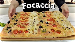 FOCACCIA MAXI morbida e fragrante in 3 gusti diversi RICETTA FACILE di Tutti a tavola [upl. by Annnora]