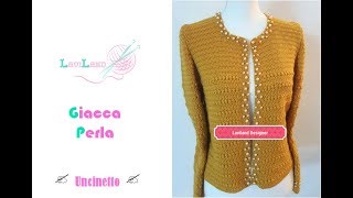 Giacca Perla Modello Chanel parte 2 di 2 Crochet Pearl Jacket [upl. by Raimes]