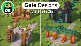 Minecraft How to build 4 Easy Gate Designs Tutorial [upl. by Ralina870]