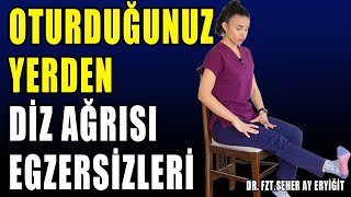 OTURDUĞUNUZ YERDEN DİZ AĞRISI EGZERSİZLERİ aktifizyo dizkireçlenmesi dizağrısı kıkırdakhasarı [upl. by Aerbma181]