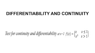 continuity and differentiability  example [upl. by Ive843]