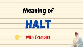 Daily vocabulary  Halt Meaning  Vocabgram [upl. by Iuqcaj564]