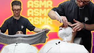 🌅 Super Relaxing 😌 ASMR 🪒Hot Towel Shave In London Barbershop 💈 [upl. by Kenelm]