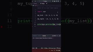 Python Lists vs Tuples  Memory Usage Comparison pythonforbeginners coding [upl. by Athalia982]