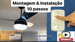 Instalação do Ventilador de teto Ventisol em 10 passos [upl. by Trubow350]