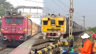 Dangerous WAP4 Malda Town Intercity Express amp Katwa Howrah EMU Local Train Moving At Furiously [upl. by Iana702]