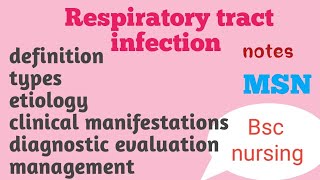 Respiratory tract infection msn bsc nursing 2nd year [upl. by Aggy174]