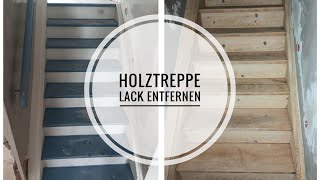 Holztreppe Lack entfernen Holztreppe Sandstrahlen [upl. by Ititrefen]