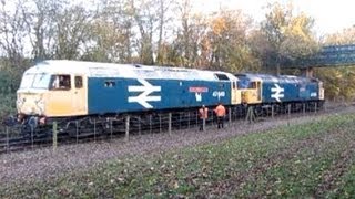 UK Battlefield Railway large logo Class 47s 47640 amp 47635 at Shenton on arrival from Shackerstone [upl. by Yraccaz]