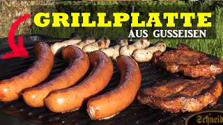 Grillplatte aus Gusseisen 🥩 Leckere Grillgerichte von der Gußplatte [upl. by Aniham686]