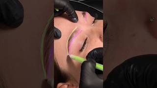 Brow lamination and tint 💖💚✨ browlamination browshaping browlaminationtutorial browwax brows [upl. by Celeste]