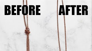 Jewelry Hack How to untangle chain necklaces fast [upl. by Antonius]