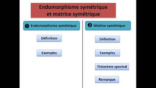 Endomorphisme symétrique et matrice symétrique  Définitions Exemples Théorème spectral [upl. by Hassi]