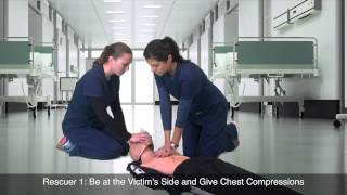 CPR Chest Compressions and Breaths with 2 Rescuers by American Health Care Academy [upl. by Haelem977]