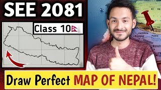 How to draw MAP OF NEPAL in 5 Minutes🇳🇵😍 Class 10 Social Studies  SEE 2080 [upl. by Milla]