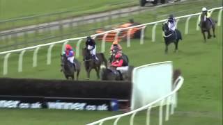 Jockey Goes Airborne After Falling Off His Horse Just Before a Jump [upl. by Corbie597]