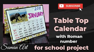 How to make a desktop calendar no2 for school project  maths project with Roman number [upl. by Tupler]