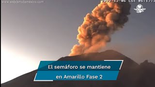 Así se vio la fumarola que lanzó el Popocatépetl [upl. by Palladin]