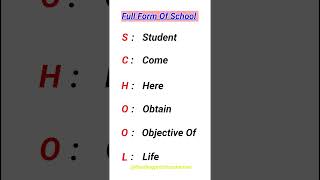 School full form amp school full form in english Reading practice channel [upl. by Aranahs]