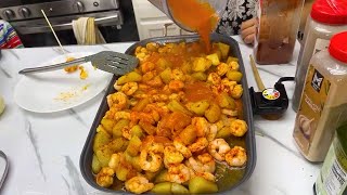 🇲🇽🌶️😋CAMARONES ENCHILADOS EN VIVO 🇲🇽👌🌶️ [upl. by Ebeohp]