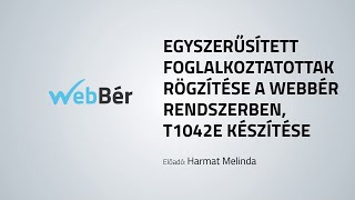 WebBér  Egyszerűsített foglalkoztatottak rögzítés T1042E készítése Harmat Melinda  NOVITAX [upl. by Nylra663]