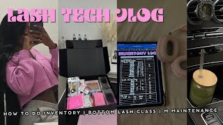 LASH TECH VLOG  How to do inventory bottom lash course beginner lash tips [upl. by Crain]