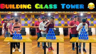 Building Glass Tower🗼 Let’s see who looses 😂 How to Build Glass Tower  Dushyant Kukreja shorts [upl. by Enitsuga365]