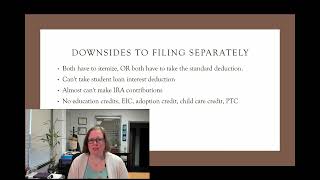 Marriage amp Taxes Married filing joint vs Married filing separate [upl. by Combs]