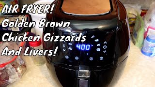 Air Fryer Golden Brown Chicken Gizzards And Livers [upl. by Buchanan]