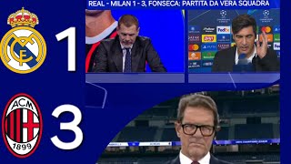 REAL MADRID  MILAN 1  3 FONSECA GIOCATO DA VERA SQUADRA CAPELLO LO PUNGOLA SULLE SOSTITUZIONI [upl. by Orelia545]