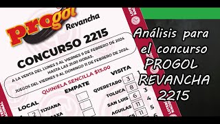 Progol Revancha 2215  Análisis completo [upl. by Erimahs596]