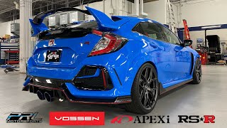 2021 Honda Civic TypeR Build  RSR Lowering Springs  APEXi Full Exhaust  PRL Intake  Vossen HF5 [upl. by Lehte]