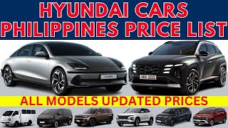 Hyundai Cars Philippines Price List 2025  Stargazer Custin Creta Tucson Staria Palisade etc [upl. by Ardelia]