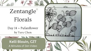 Zentangle®  Floral patterns  Day 14  Pufanflower [upl. by Ailima]