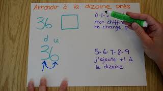 Mathématique  arrondir à la dizaine près en regardant le chiffre à droite [upl. by Kappenne]